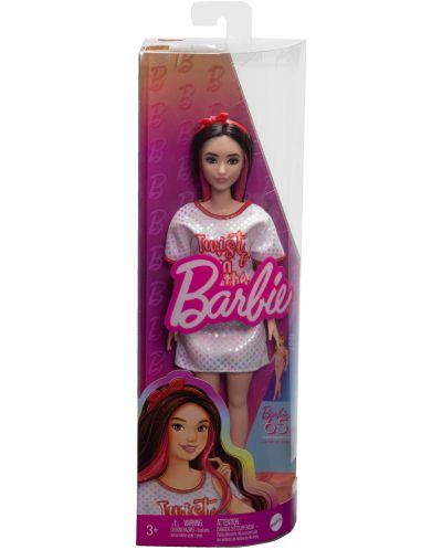 Кукла Barbie Fashionistas 214 - С бяло-червена тениска - 6
